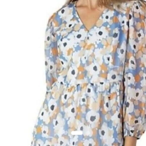 NEW JOIE FLORAL LONG SLEEVE TIERED MAXI DRESS BLUE WHITE EXTRA LARGE NWT - Picture 2 of 2